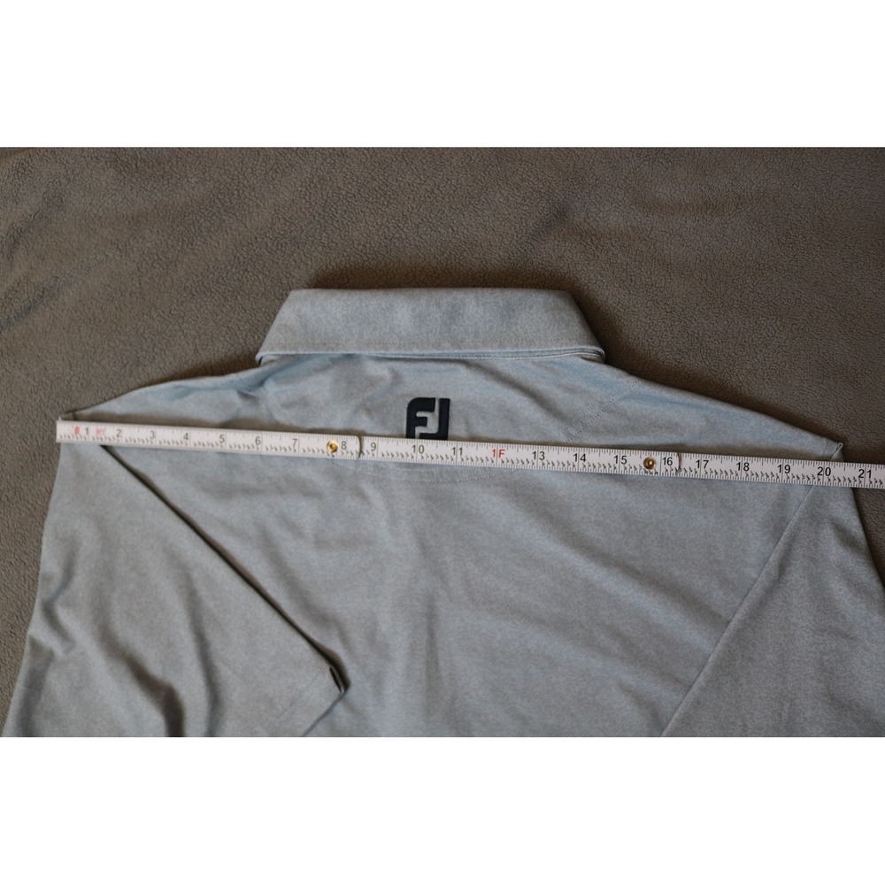 FOOTJOY Polo Shirt Mens XL Bull Valley Golf Club Gray Stretch Performance Lisle - Picture 4 of 13